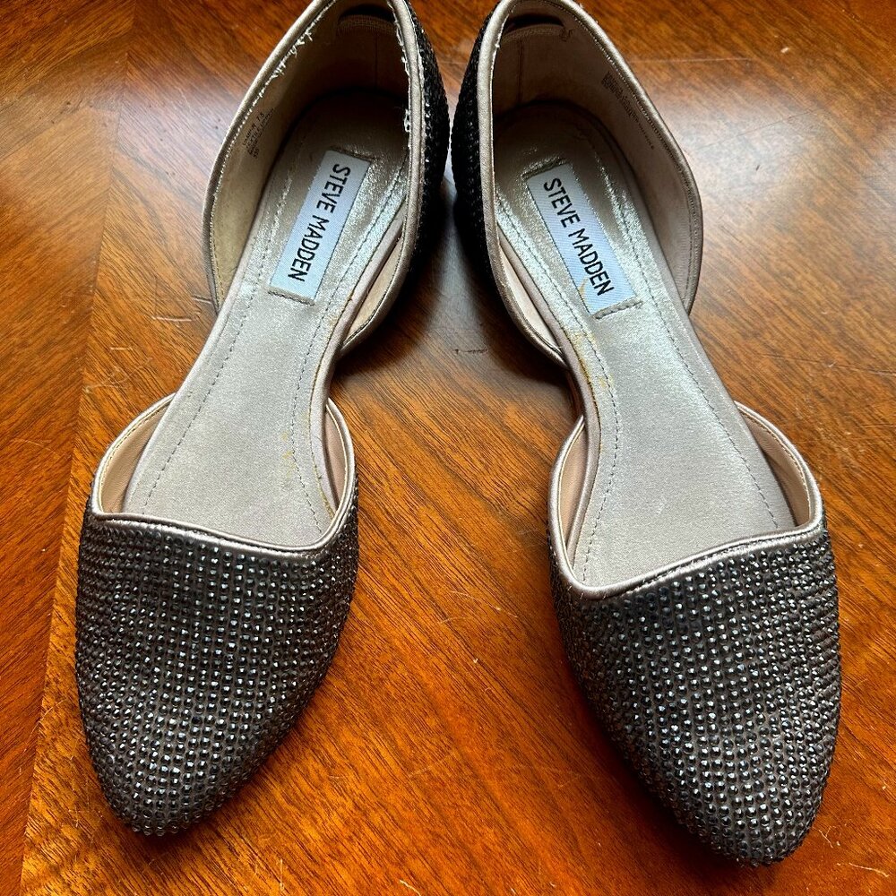 Steve.Madden VAMP sexy, party ballet Flats covered in rhinestones! sz 7.5